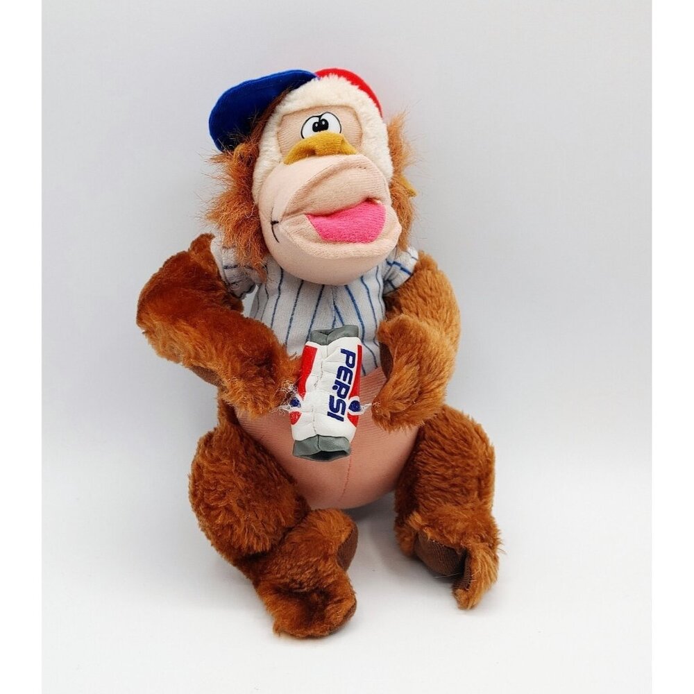 Nanco Pepsi Stuffed Monkey Ape Pepsi Can Baseball Plush 11” Vintage 1996